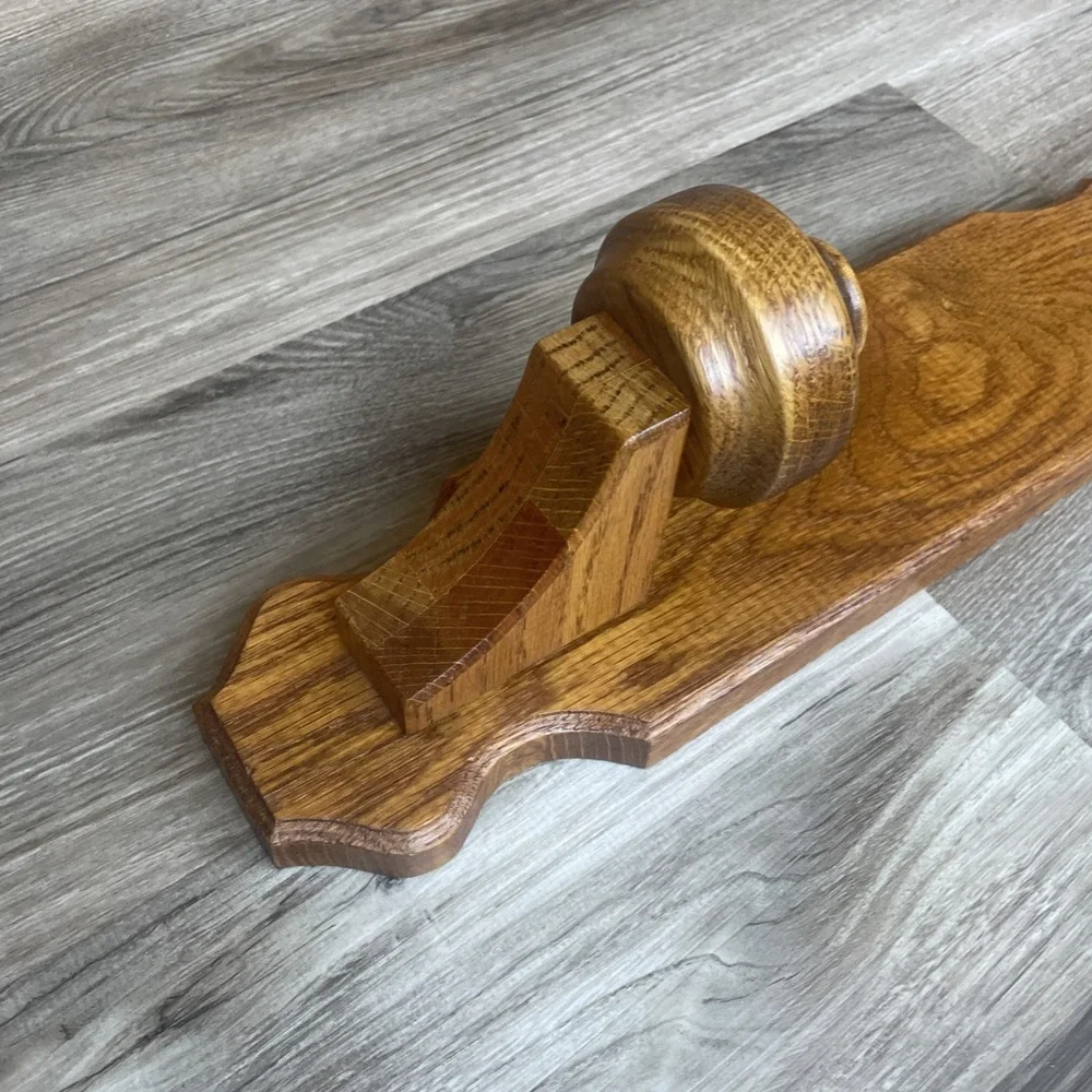 Vintage Solid Oak Wood Wall Candle Sconce Rustic Taper‎ Holder 15.5 Inch